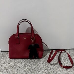 Kate Spade Cherry Red Satchel with Black Bow